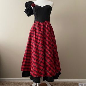 Rare Vintage Gunne Sax One Shoulder Dress